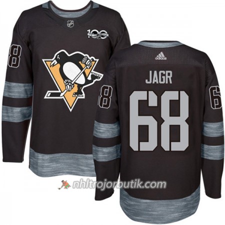 Män Ishockey Pittsburgh Penguins Tröja Jaromir Jagr 68 1917-2017 100th Anniversary Adidas Svart Authentic